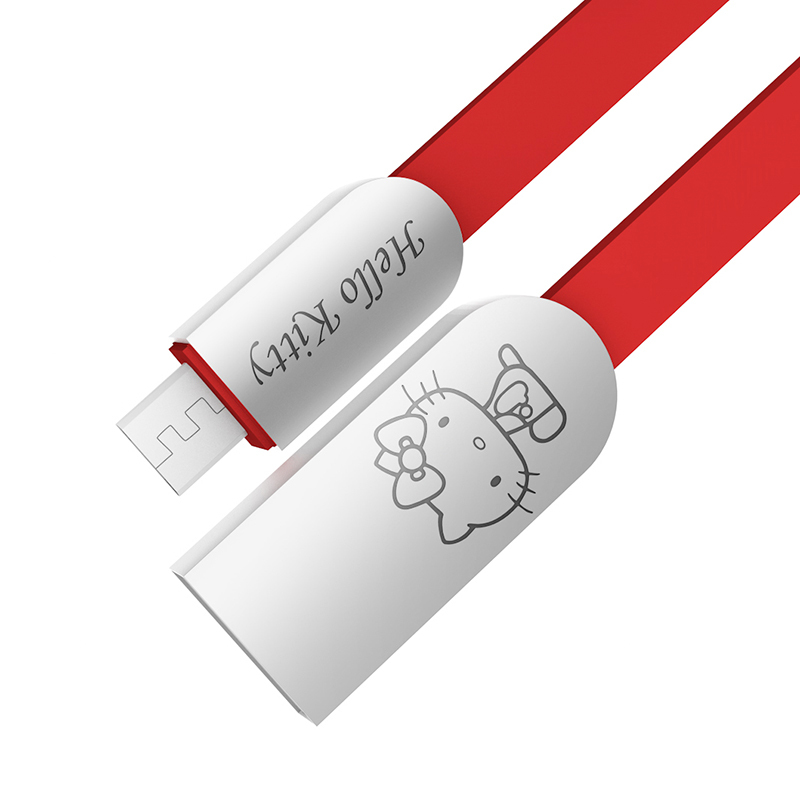 优加 正版Hello Kitty 苹果iphoneX/6s/7/8plus数据线 充电线 苹果数据线2米-红色