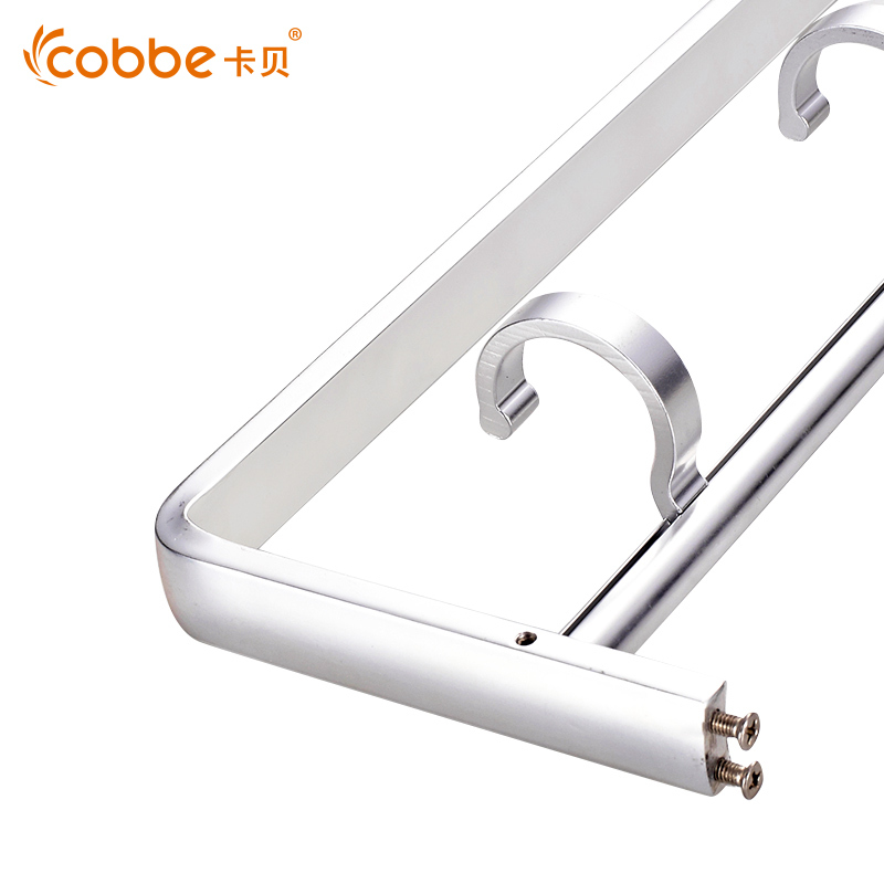 卡贝 cobbe毛巾架太空铝浴巾架双层浴室置物架卫生间壁挂卫浴五金挂件