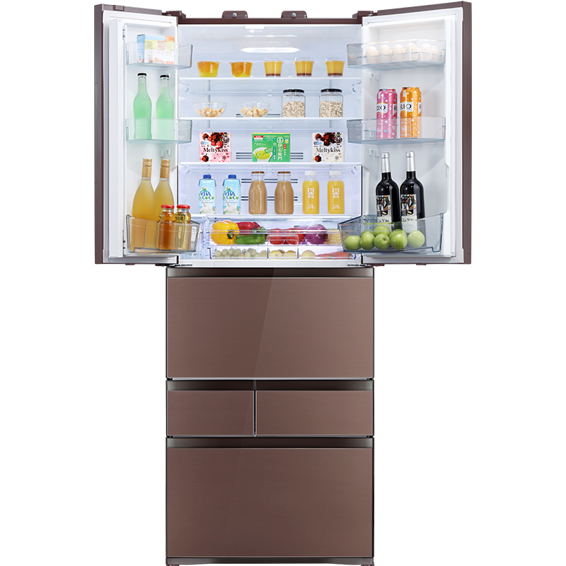 美的(Midea)BCD-603WGPV 603升 变频节能 玻璃面板 风冷无霜 家用多门多开门高端机型冰箱