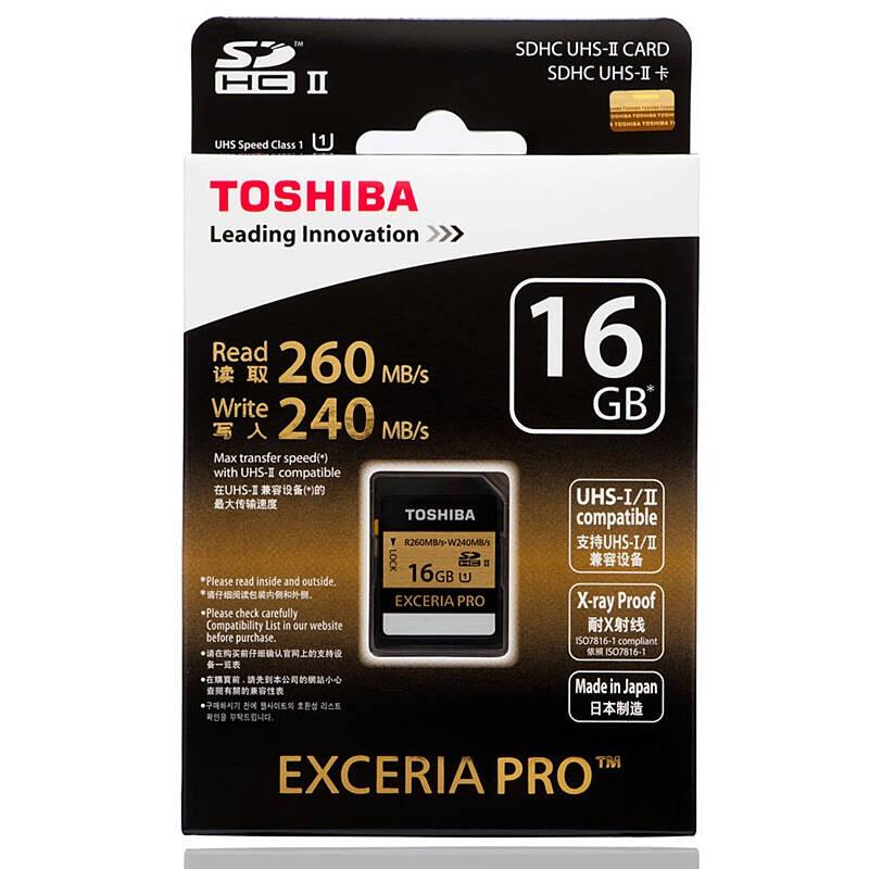 [赠读卡器]东芝(TOSHIBA)SD卡 16GB 读260MB/s写240MB/s相机存储卡