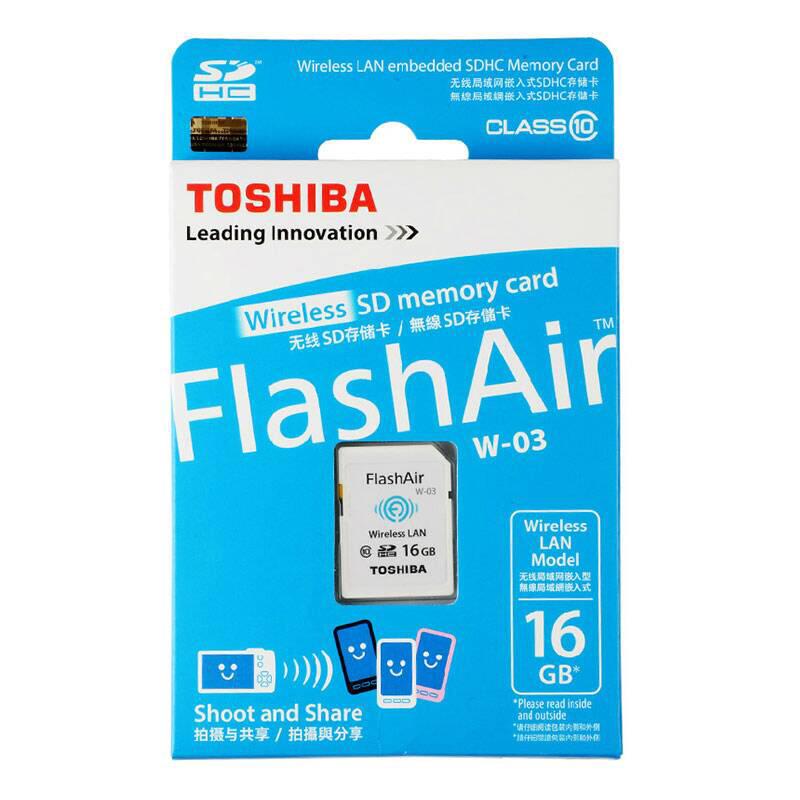 [赠读卡器]东芝(TOSHIBA)SD卡 16GB FlashAir第三代无线WIFI传输CLASS 10相机存储卡