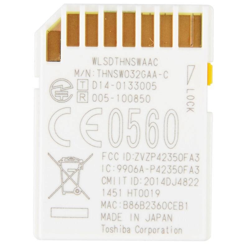 [赠读卡器]东芝(TOSHIBA)SD卡 32GB FlashAir第三代无线WIFI传输CLASS 10相机存储卡