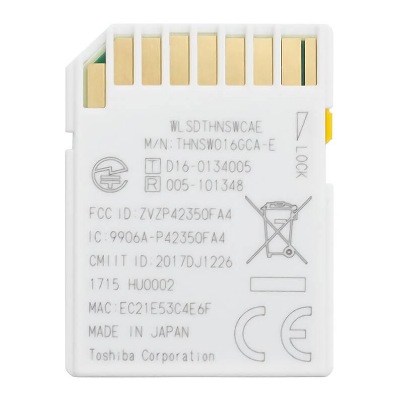 [赠读卡器]东芝(TOSHIBA)SD卡 16GB 第四代无线WIFI传输单反相机存储卡 读90MB/s写70MB/s