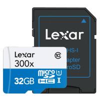 雷克沙(Lexar)TF卡 32GB 300X 读45MB/s手机存储卡(配SD卡套)