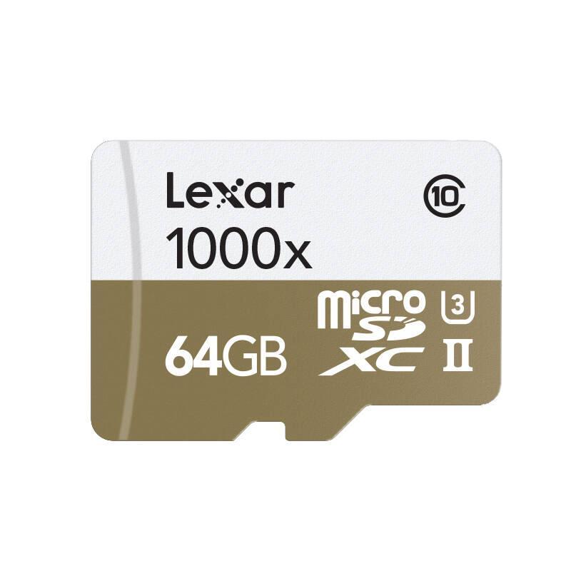 雷克沙Lexar TF卡64GB 1000X读150MB/s写45MB/s无人机运动相机手机存储卡(配读卡器)