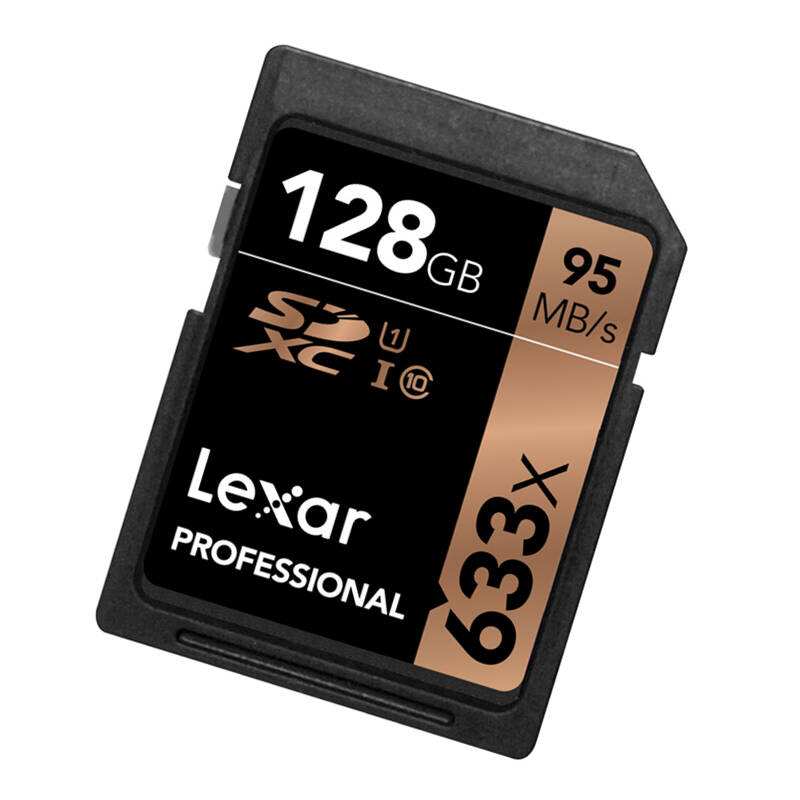 雷克沙Lexar SD卡128GB 633X读95MB/s写20MB/s相机存储卡