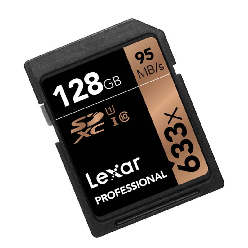 雷克沙Lexar SD卡128GB 633X读95MB/s写20MB/s相机存储卡