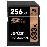 雷克沙(Lexar)SD卡 256GB 633X 读95MB/s写45MB/s相机存储卡