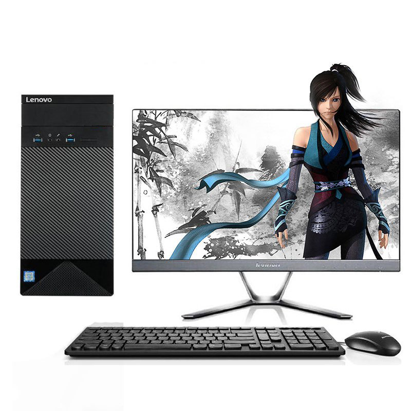 联想(Lenovo)家悦3055台机+23双超显示器(E2-7110 4G 500G 无光驱 WIFI 教育软件)