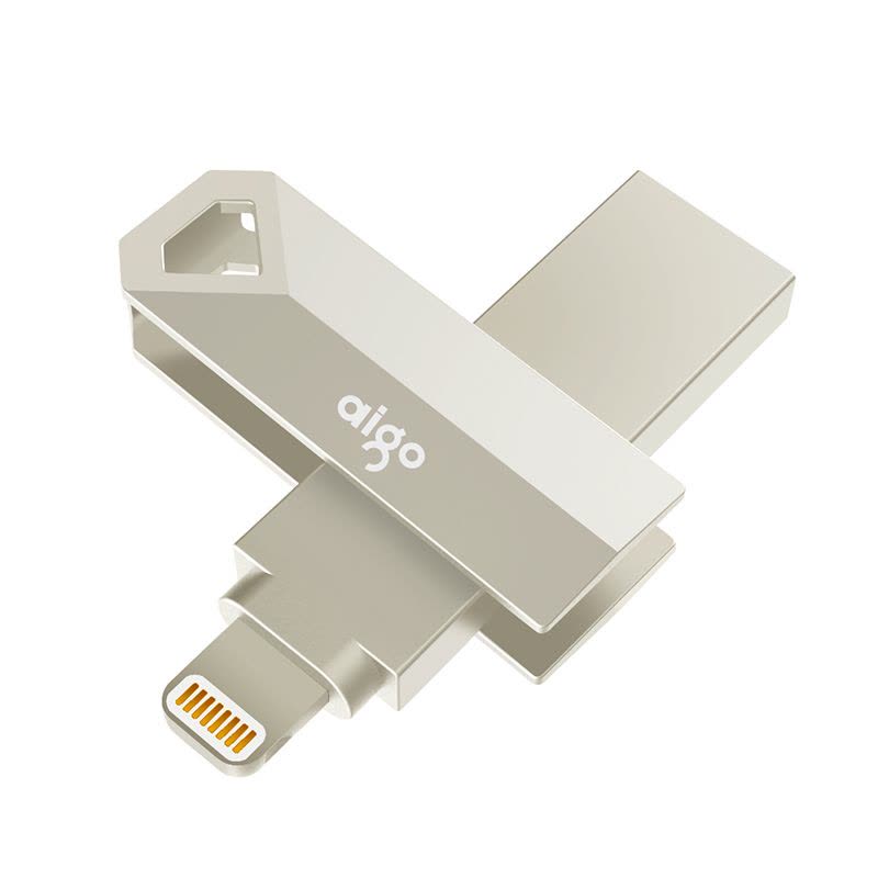 爱国者(aigo)U366 32G苹果手机U盘 USB3.0苹果官方MFI认证 iPhone和iPad双接口 银色图片