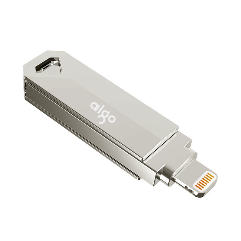 爱国者(aigo)U366 32G苹果手机U盘 USB3.0苹果官方MFI认证 iPhone和iPad双接口 银色图片