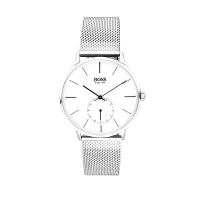 BOSS手表简约系列情侣石英机芯白银男腕表
