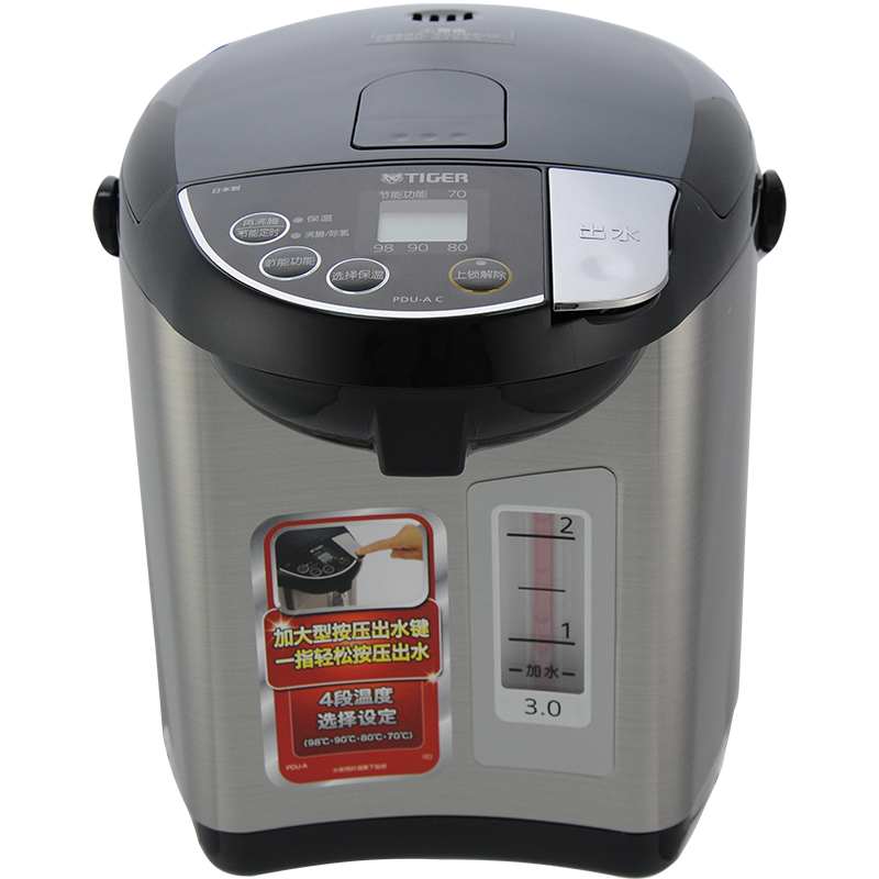 虎牌(Tiger)电热水瓶PDU-A30C电水壶智能速热开水日本原装进口保温瓶 3L 黑色KZ