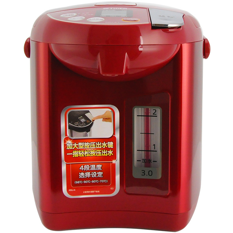 虎牌(tiger)电热水瓶电水壶智能速热开水日本原装进口保温瓶PDU-A30C 3L 红色RZ