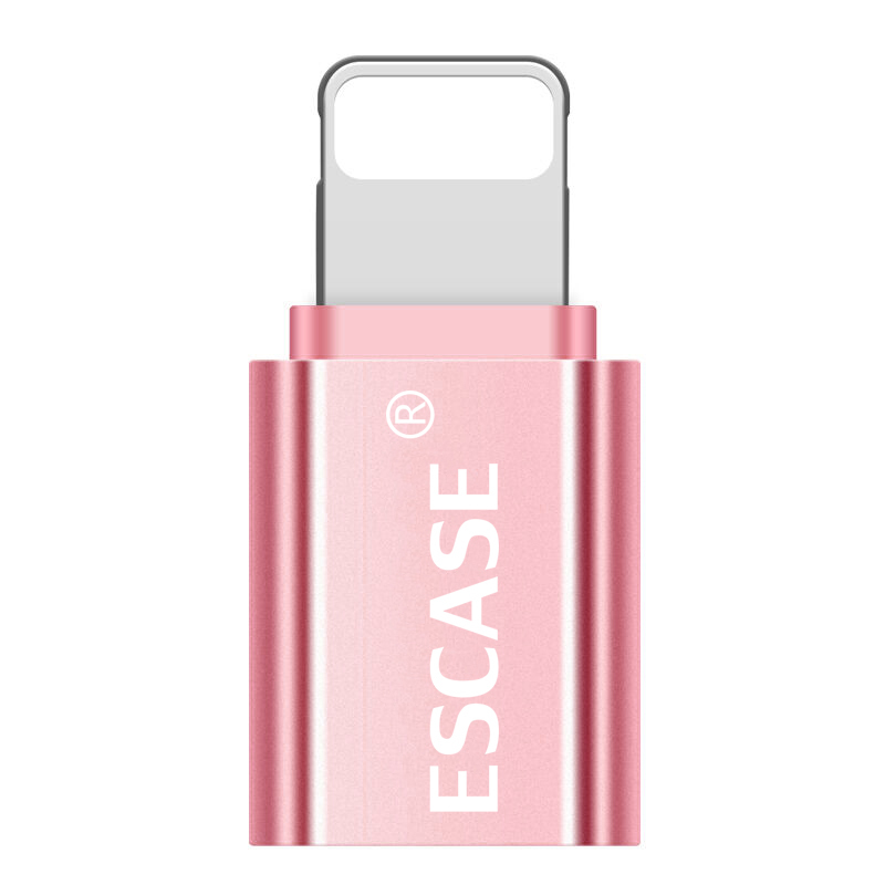 ESCASE 苹果iphone转接头 Micro USB转苹果8PIN转接头 手机数据/充电线转换头 玫瑰金