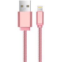 ESCASE 苹果6/5s数据线 金属表皮 手机充电器电源线 1米 土豪金 支持iPhone5/6s/7 Plus玫瑰金