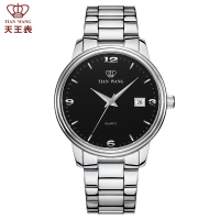 天王表手表 男士手表钢带商务休闲男表潮流时尚女士手表防水情侣表3873