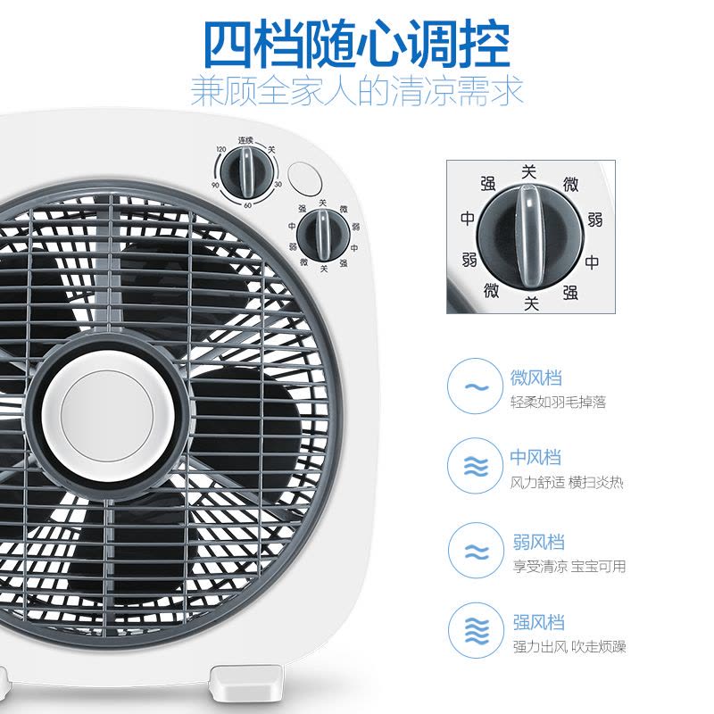 美的(Midea) 电风扇 KYT25-17D 机械台扇 家用静音 四挡定时 转页扇 空调伴侣图片