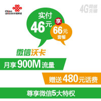 南通微信沃卡66元套餐(100元预存款)