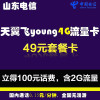 济南电信飞Young4G纯流量云卡(含2G流量)