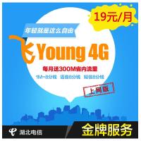 十堰电信飞young4G卡上网版（激活到账50元话费，每月19元含300M省内流