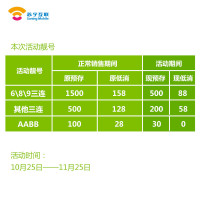 [购物狂欢]苏宁互联手机卡尾号6/8/9三连(联通制式)