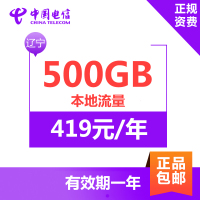 辽宁电信上网卡 有效期12个月 419元得500GB 1GB不足1元