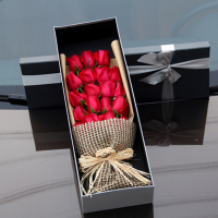 [倾城之恋]19枝红玫瑰礼盒 鲜花配送 帮客服务
