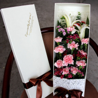 [温存的母爱]11枝粉色康乃馨百合礼盒 