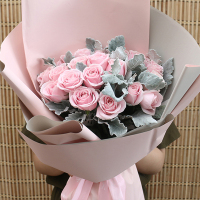 [美好如初见]19枝粉佳人玫瑰花束 鲜花配送 帮客服务