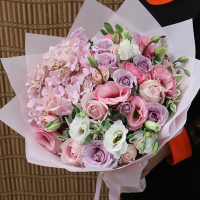 [小情趣]粉色绣球精美花束 鲜花配送 帮客服务