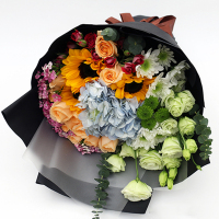 [情意悠悠]蓝色绣球精美花束 鲜花配送 帮客服务