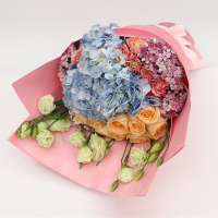 [不离不弃]蓝色绣球精美花束 鲜花配送 帮客服务