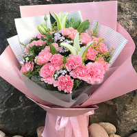 [母爱如春风]康乃馨百合花束 鲜花配送 帮客服务