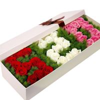 [甜蜜心动]36枝混色玫瑰礼盒 鲜花配送 帮客服务