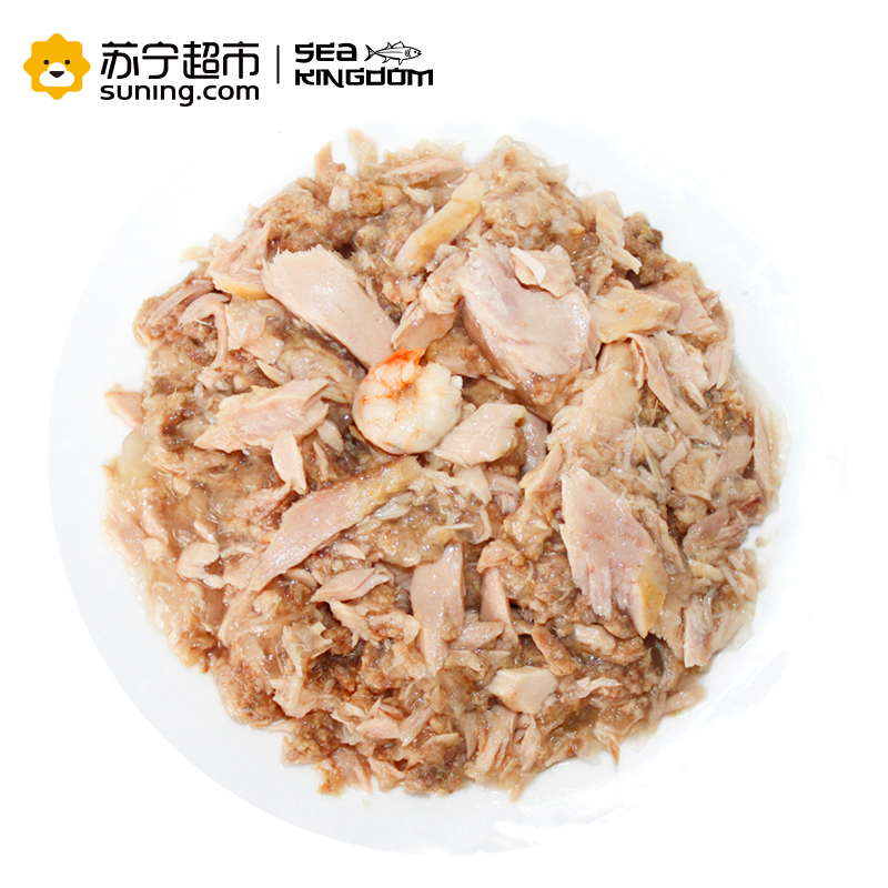 海鲜王国(Sea Kingdom)猫罐头 宠物猫咪湿粮 白身吞拿鱼翡翠明虾85g