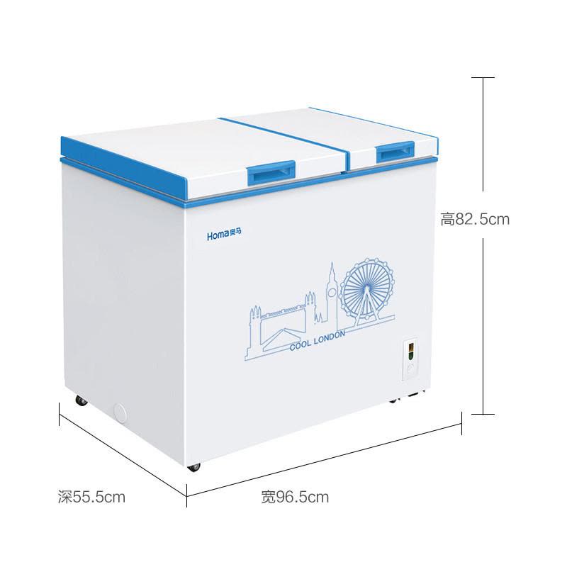 奥马(Homa)BCD-158H 158升 双箱双温冷柜 静音省电 卧式 新1级节能(伦敦蓝)图片