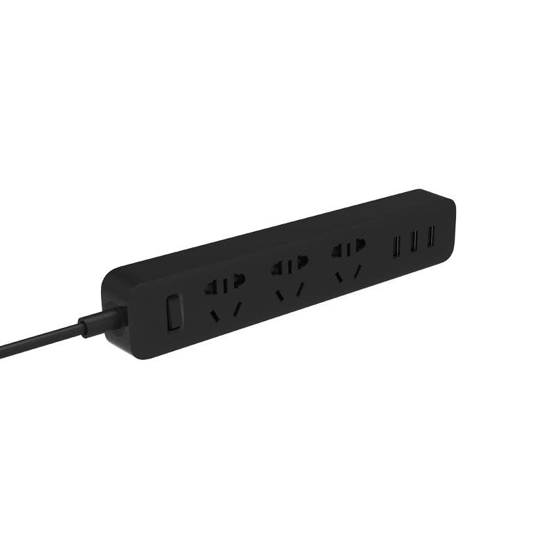 小米(MI)插线板 黑色 3孔位+3USB多功能智能插座插排排插接线板 支持2A快充 3重安全保护 迷你设计 简洁便携图片