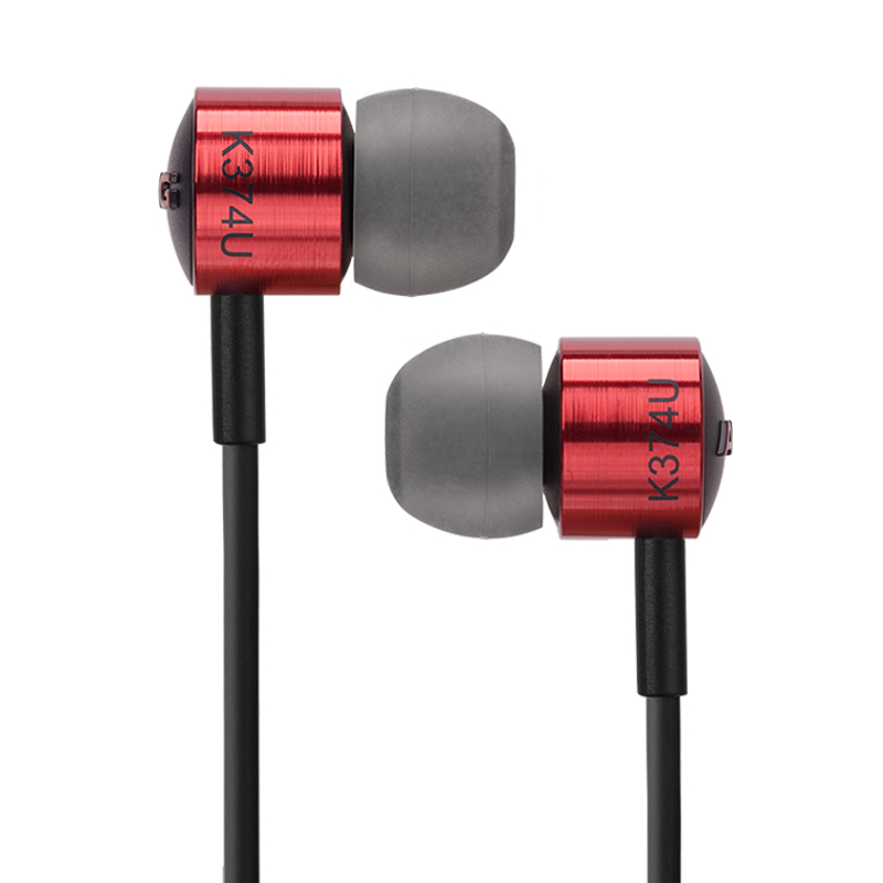 AKG K374U 入耳式耳机 线控手机耳机 HIFI音乐耳机 带麦克风话筒 红色