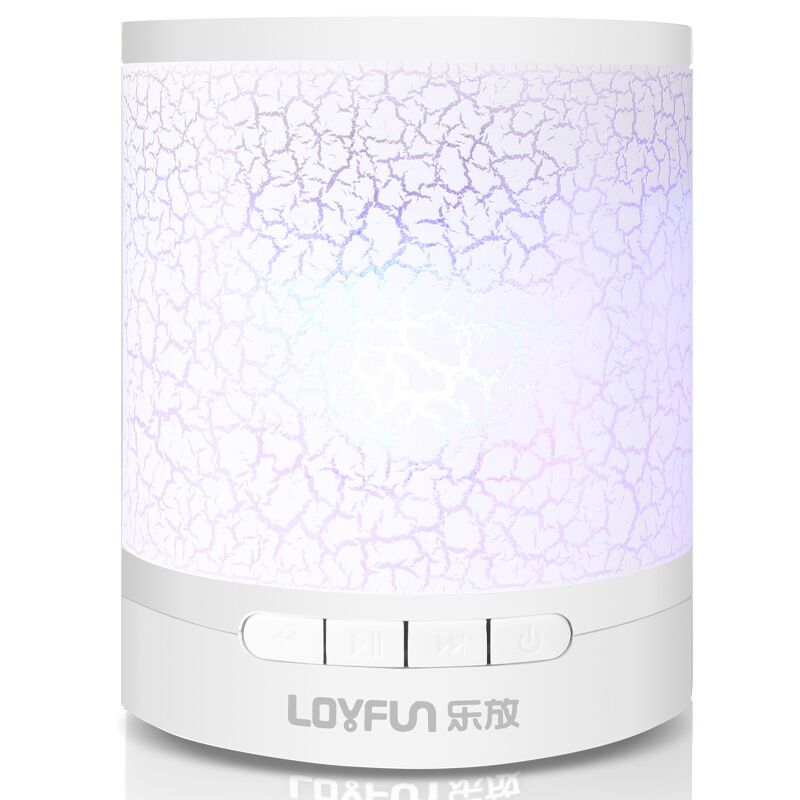 LOYFUN/乐放 A3蓝牙音箱台式电脑音箱手机低音炮插卡发光七彩灯迷你无线小音响白色 【自营】