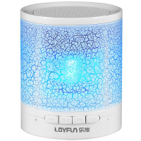 LOYFUN/乐放 A3蓝牙音箱台式电脑音箱手机低音炮插卡发光七彩灯迷你无线小音响白色 【自营】
