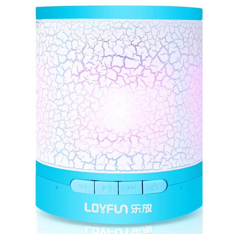 LOYFUN/乐放 A3蓝牙音箱台式电脑音箱手机低音炮插卡发光七彩灯迷你无线小音响 蓝 [自营]