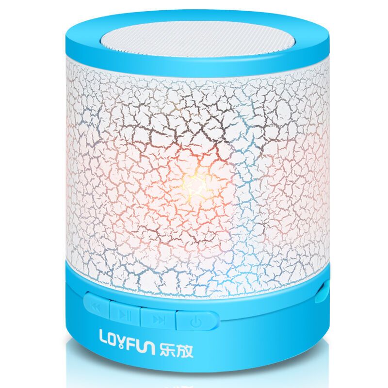 LOYFUN/乐放 A3蓝牙音箱台式电脑音箱手机低音炮插卡发光七彩灯迷你无线小音响 蓝 [自营]