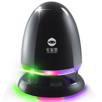 宅宝贝Q1蓝牙音箱桌面小电脑音箱迷你音响便携低音炮插卡小钢炮有线版 白色 电脑有源音响 自营