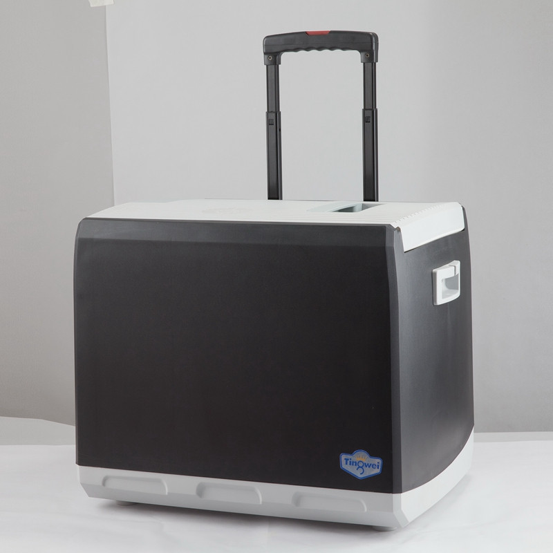 婷微(Tingwei)车载冰箱 CB-46-44L黑色大容量电子制冷半导体冷暖冰箱 户外自驾野餐便携式双开门拉杆冷藏箱
