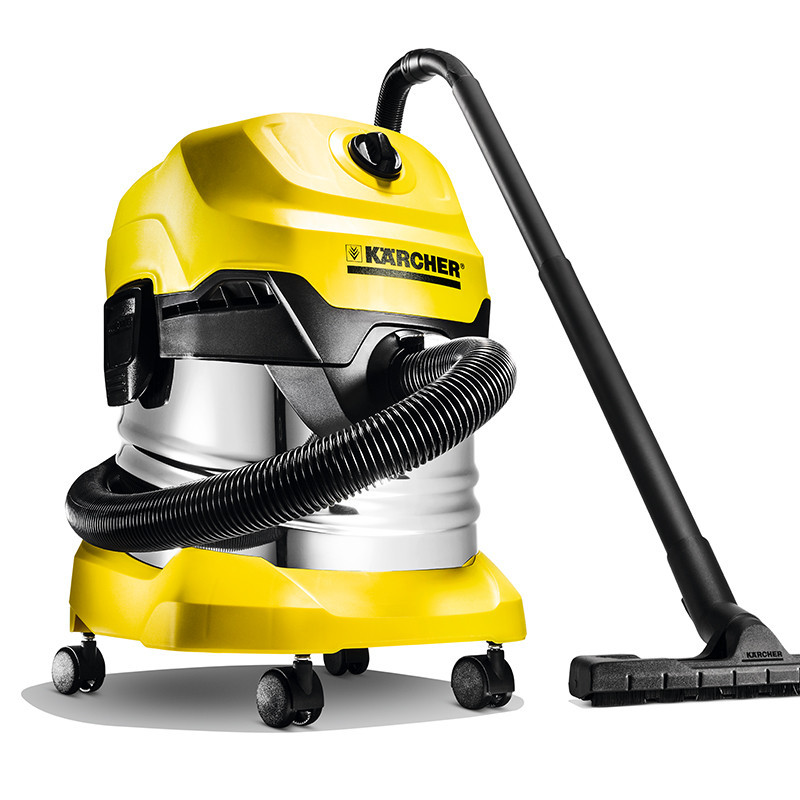 [ 欧洲纯进口]karcher德国凯驰集团除螨静音干湿两用吸尘器家用WD4豪华版大功率强劲吸尘 不锈钢桶送布尘袋