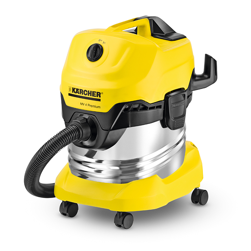 [ 欧洲纯进口]karcher德国凯驰集团除螨静音干湿两用吸尘器家用WD4豪华版大功率强劲吸尘 不锈钢桶送布尘袋
