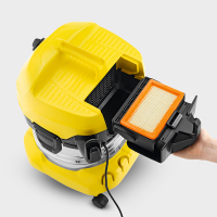 [ 欧洲纯进口]karcher德国凯驰集团除螨静音干湿两用吸尘器家用WD4豪华版大功率强劲吸尘 不锈钢桶送布尘袋