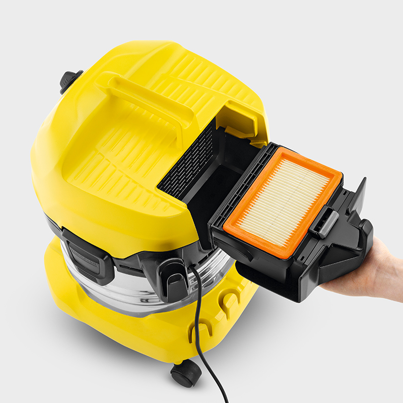 [ 欧洲纯进口]karcher德国凯驰集团除螨静音干湿两用吸尘器家用WD4豪华版大功率强劲吸尘 不锈钢桶送布尘袋