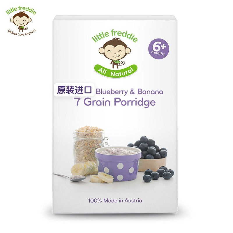 [苏宁自营]little freddie小皮 蓝莓香蕉7种谷物米粉 120g 原装进口宝宝婴儿辅食 适用年龄6个月以上